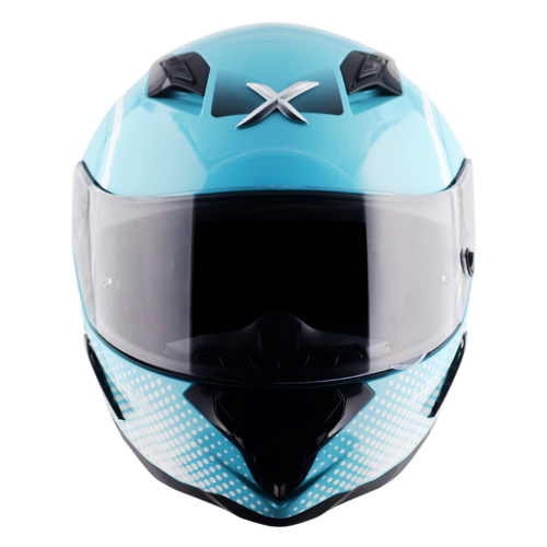 Axor Hunter SH890 Full Face Helmet - Spear Blue White Gloss