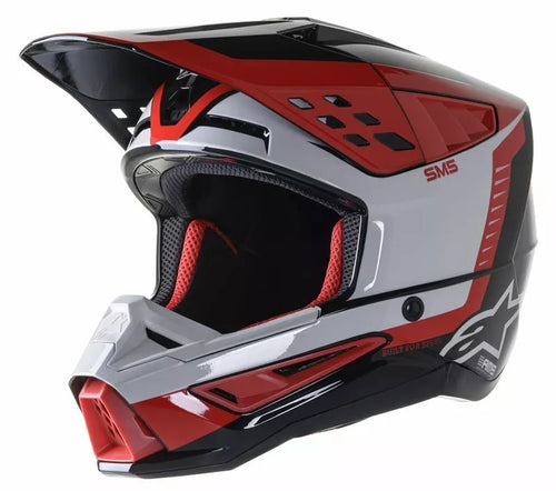 Alpinestars S-M5 Beam Gloss Black/Gray/Red