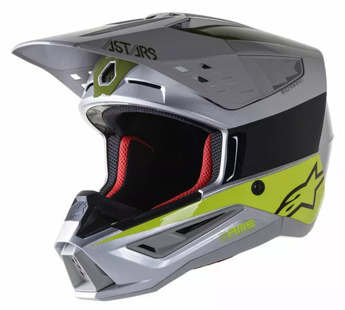 Alpinestars S-M5 Bond Silver/Fluo Yellow/ Military Green
