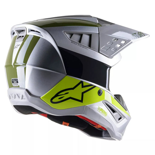 Alpinestars S-M5 Bond Silver/Fluo Yellow/ Military Green
