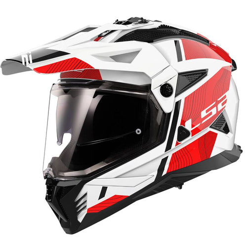 LS2 MX702 PIONEER II Hill Gloss White/Red