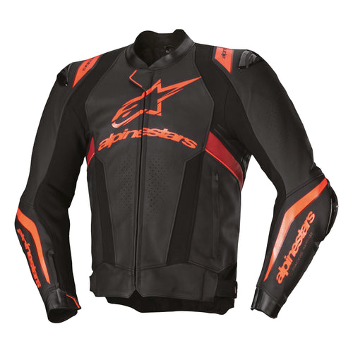 Alpinestars Missile V3 Ignition Leather Jacket Black/Red/Fluo Dark Red