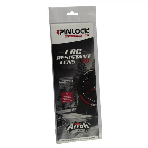 100% Max Vision Pinlock 70 Fog Resistant Lens Light Smoke - Airoh GP550S / GP500