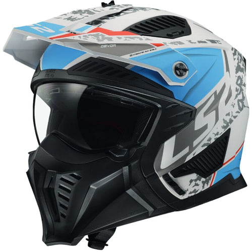 LS2 OF606 DRIFTER Devour Matt White/Blue