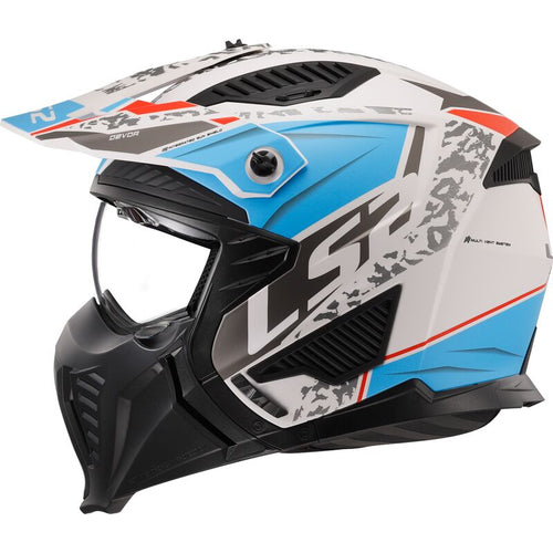 LS2 OF606 DRIFTER Devour Matt White/Blue