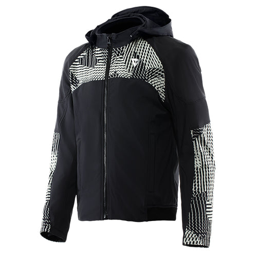 DAINESE IGNITE 2 HOODIE TEX JKT 27O - Black / White/Grey