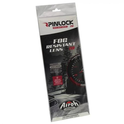 100% Max Vision Pinlock 70 Fog Resistant Lens Light Smoke - Airoh Commander