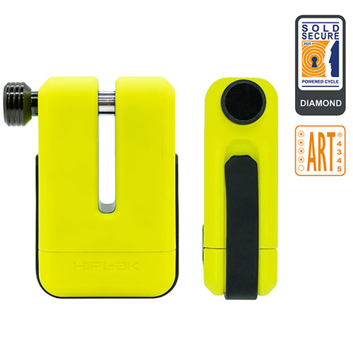 HIPLOK MD1000 DISC LOCK ALL Yellow Fluo + Carry Case