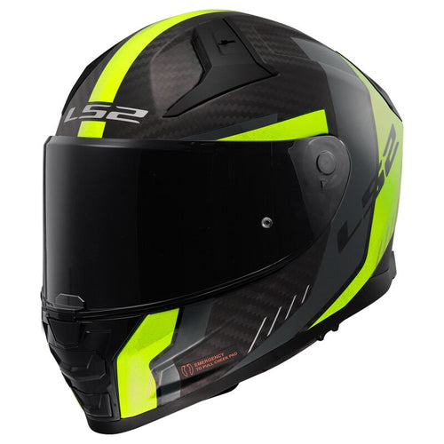 LS2 FF811 VECTOR II Carbon Grid Matt High-Viz Yellow