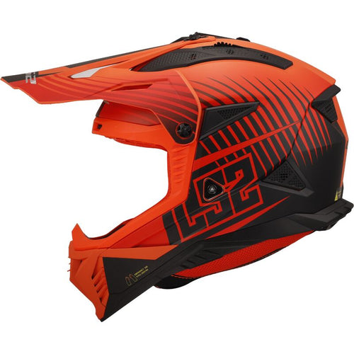 LS2 MX708 FAST II Duck Matt Hi-Viz Orange/Red
