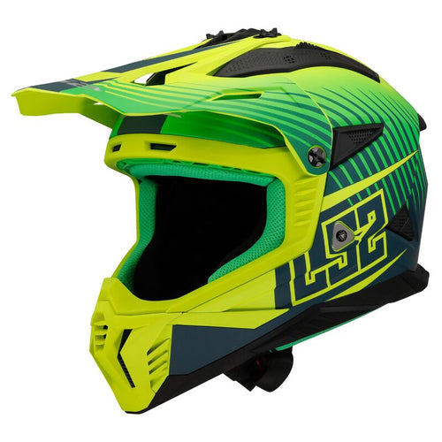 LS2 MX708 FAST II Duck Matt Hi-Viz Green/ Hi-Viz Yellow