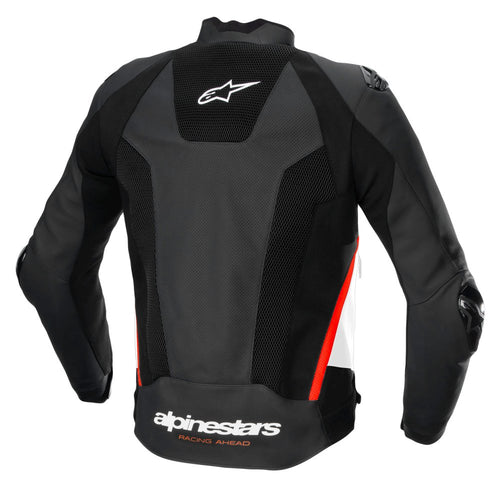 Alpinestars Missile V3 Airflow Leather Jacket Black/White/Red Fluo