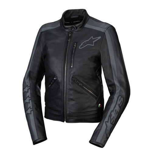Alpinestars Stella Dyno Leather Jacket Black/Tar Grey/Dark Grey