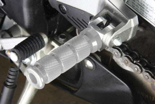 BikeTek Alloy Round Sports Footpegs Honda Pillion Chrome