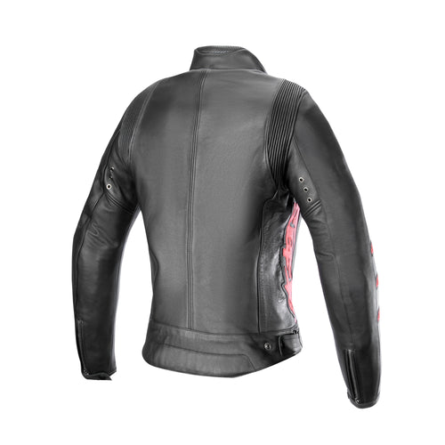 Alpinestars Stella Dyno Leather Jacket Black/Haute Red