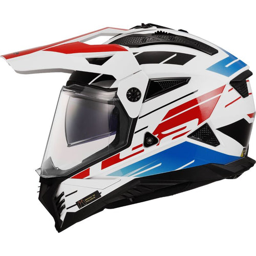 LS2 MX702 PIONEER II Namib Gloss White/Blue/Red