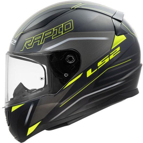 LS2 FF353 Rapid II Black Hi-Vis Yellow Matt