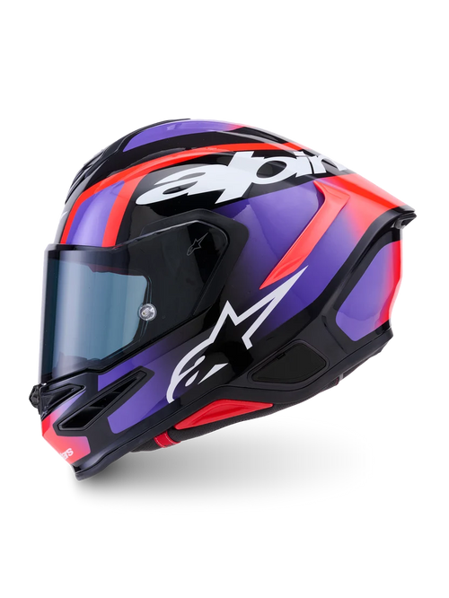 Alpinestars Supertech R7 Lumen Black Purple Red Fluo White Glossy Helmet -Pre-order 16th October