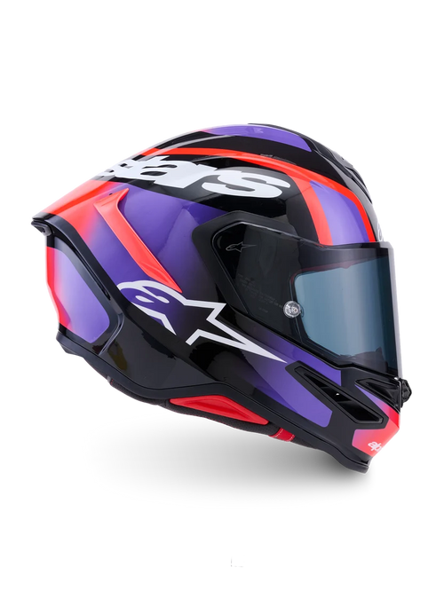 Alpinestars Supertech R7 Lumen Black Purple Red Fluo White Glossy Helmet -Pre-order 16th October
