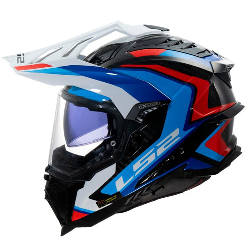 LS2 MX701 EXPLORER Carbon Frontier II White/Blue