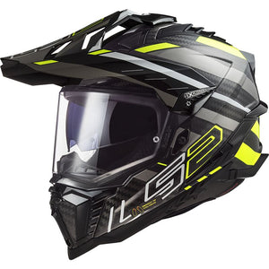 LS2 MX701 EXPLORER Carbon Edge Gloss Black/Hi-Viz Yellow