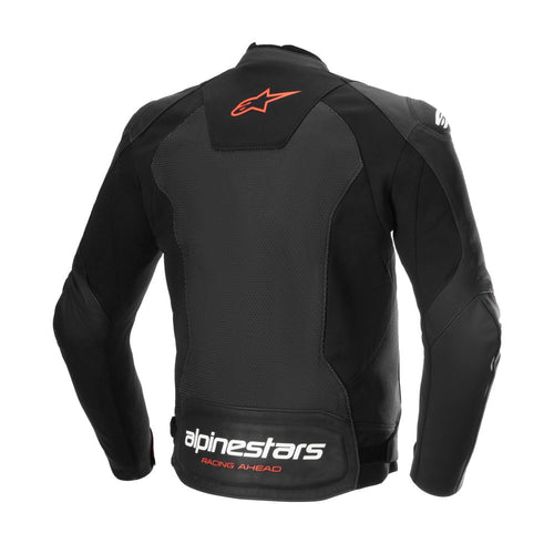 Alpinestars Faster V3 Airflow Leather Jacket Black/Red Fluo