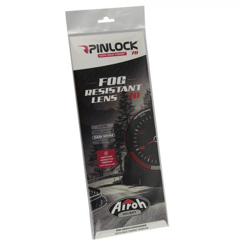 100% Max Vision Pinlock 70 Fog Resistant Lens Dark Smoke - Airoh Commander