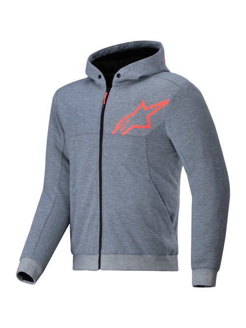 Alpinestars Chrome V2 Sport Hoodie Grey Heather Red Fluo