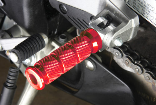 BikeTek Alloy Round Sports Footpegs Yamaha R1 Rider Red