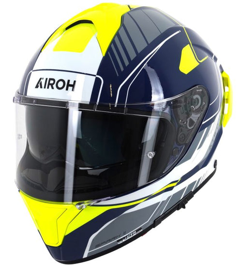 Airoh Spark 2 Chrono Helmet - Blue/Yellow Gloss