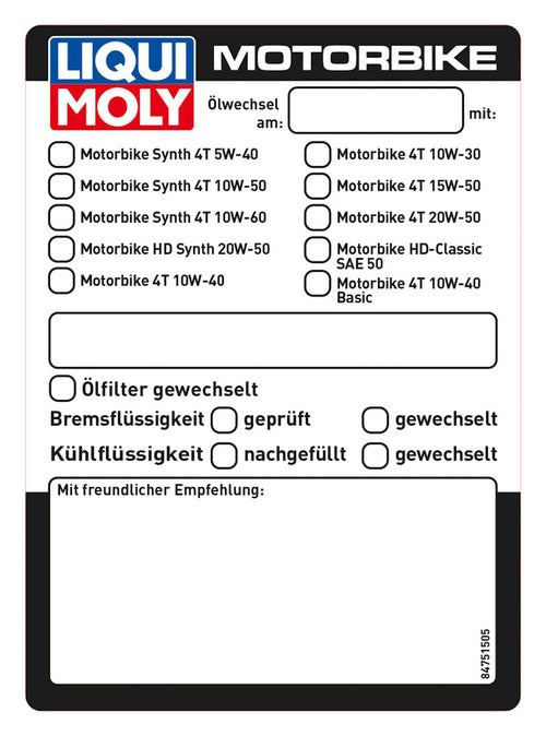 Liqui Moly Oil Change Sticker - #8475