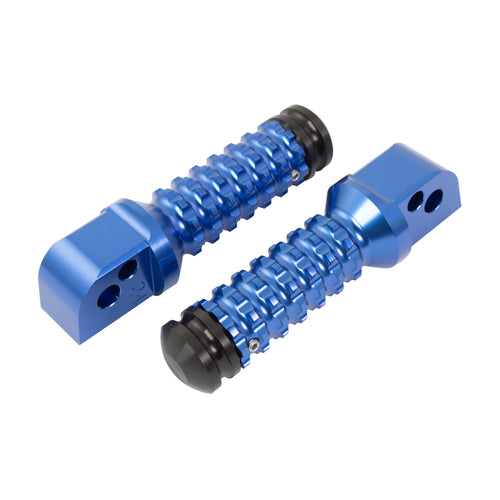 BikeTek Ally Footpegs With Slider (Pair) Yamaha Rear Blue YA12R