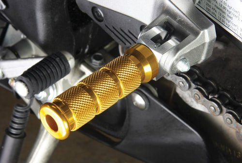 BikeTek Alloy Round Sports Footpegs Suzuki Rider/Pillion Gold Type 2