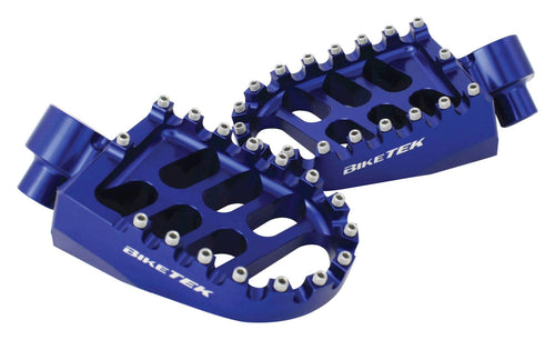 BikeTek MX Forged Wide Platform Footpegs Yamaha Blue #77BU