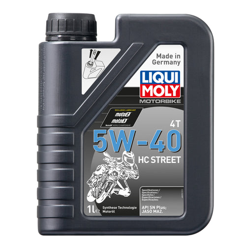 Liqui Moly Oil 4 Stroke - Semi Synth - HC Street - 5W-40 1L #20750 #API-SN JASO-MA2