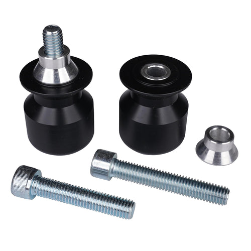 BikeTek 10mm 1.25 Pitch Black Swing-Arm Sliders Kawasaki Type With Spacers