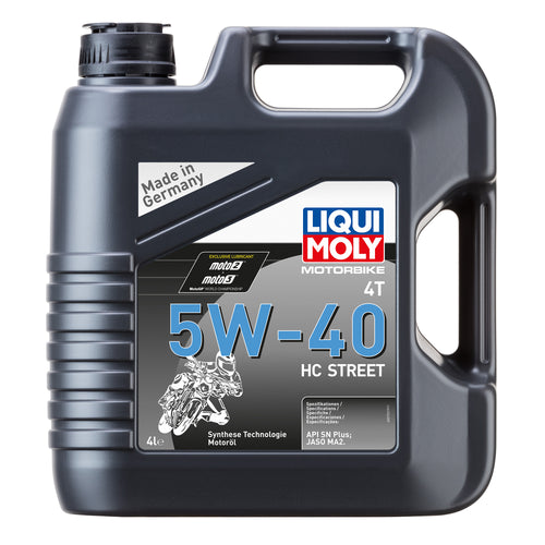 Liqui Moly Oil 4 Stroke - Semi Synth - HC Street - 5W-40 4L #20751 #API-SN JASO-MA2