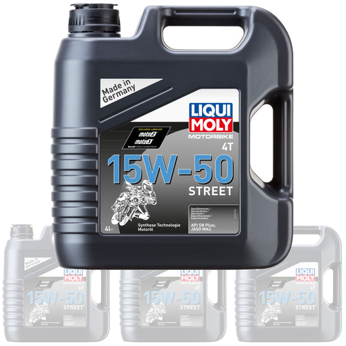 Liqui Moly Oil 4 Stroke - Semi Synth - Street - 15W-50 4L [1689] (Box Qty 4)