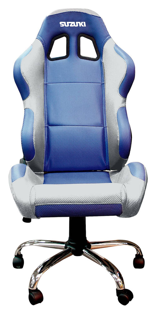 BikeTek Team Chair Blue With Silver Trim - Suzuki