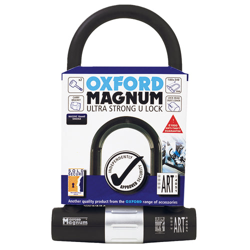 Oxford Magnum U-lock (176x260mm) with bracket - 170mm x 285mm