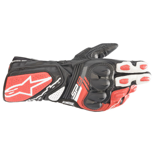 Alpinestars SP-8 V3 Leather Gloves Black/White/Red - L