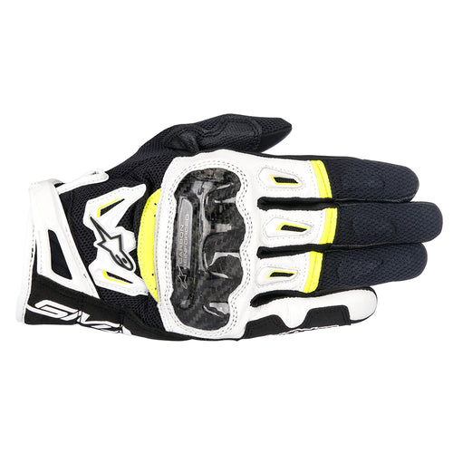 Alpinestars SMX-2 Air Carbon v2 Gloves Black White & Yellow - L