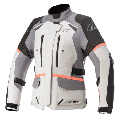 Alpinestars Stella Andes V3 Drystar Jacket Ice Grey DK Grey Black & Coral - M