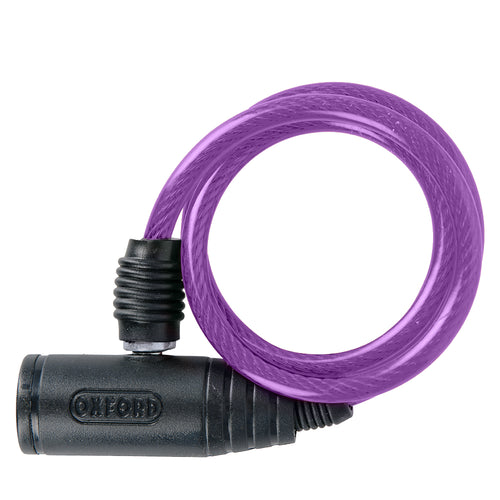 Oxford Bumper Cable Lock Purple 6mm x 600mm - 6mm x 0.6m