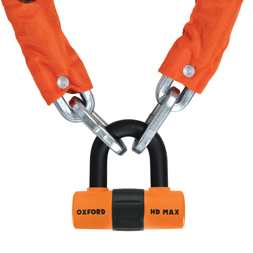 Oxford HD Chain Lock 1.5mtr Orange - 1.5m