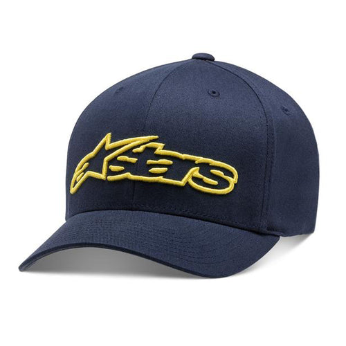 Alpinestars Blaze Flexfit Hat Navy & Yellow - S/M