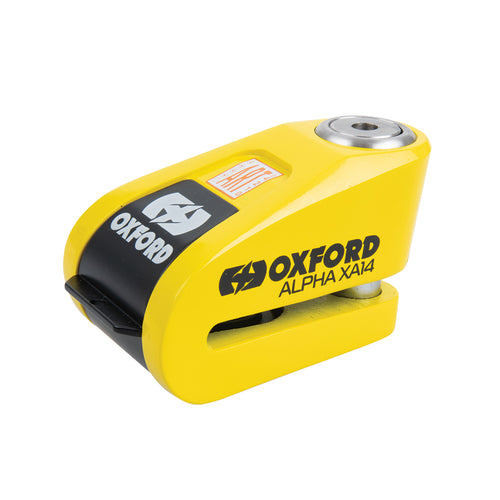 Oxford Alpha XA14 Alarm Disc Lock Yellow/Black - 14mm