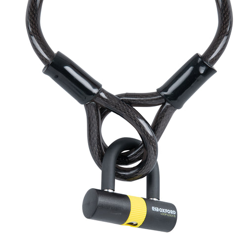 Oxford Loop Lock15 Cable Lock+Mini Shackle 15mm x 2.0m - 15mm x 2.0m