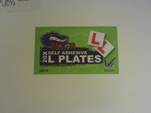 L Plates Self Adhesive (Pack 20) Ld-73