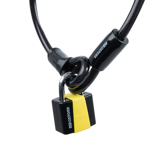 Oxford Loop Lock10 Hooped Cable + Padlock 10mm x 1.8m - 10mm x 1.8m